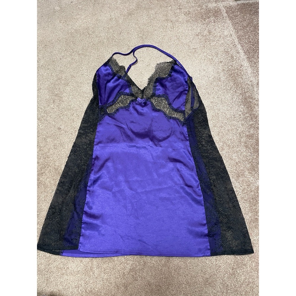 Victoria's Secret lingerie medium Satin Purple Black‎ Lace Camisole 2014 - Picture 2 of 9